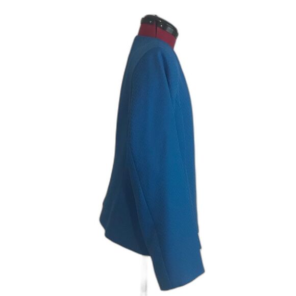 Tahari ASL Blazer Women's Plus Size 18 Blue Long Sleeve One-button Closure - Picture 2 of 8